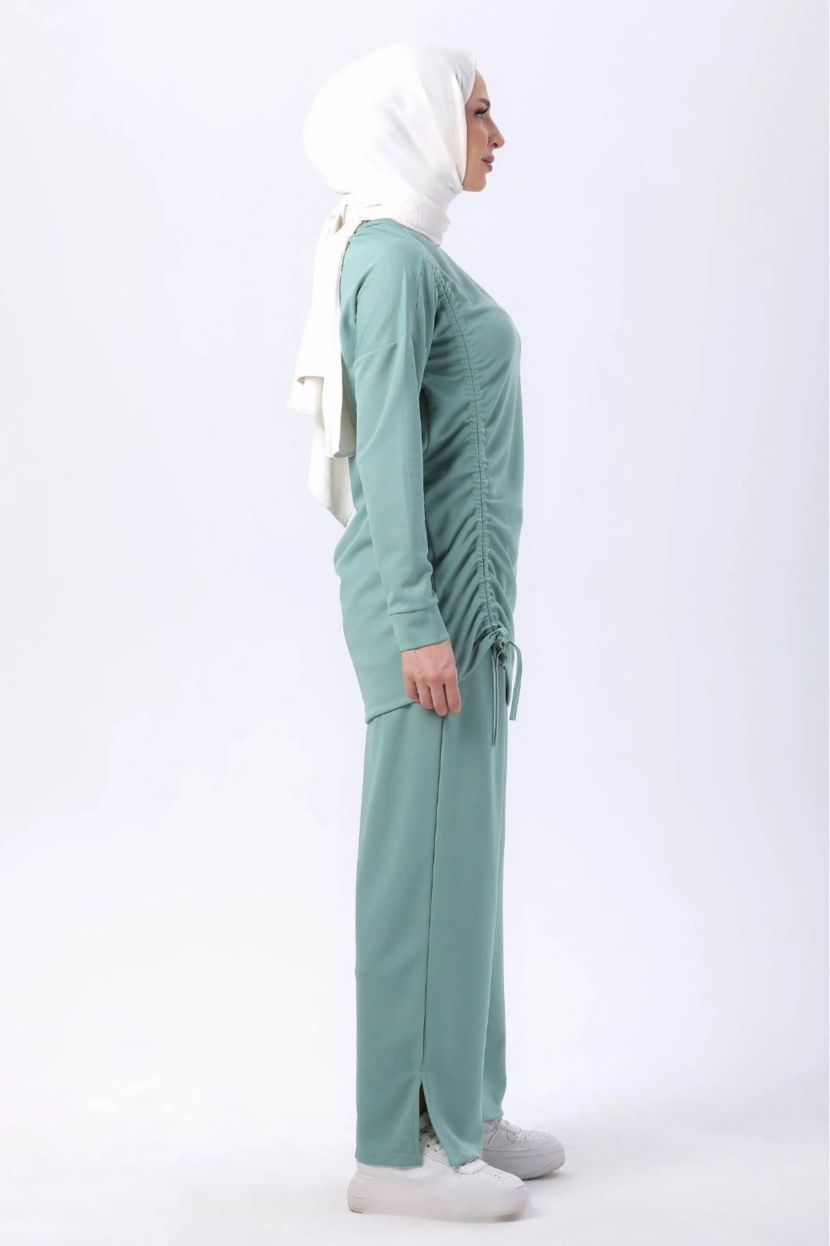 DAS KLEID-MINT Side Drawstring Detailed Double Set 4