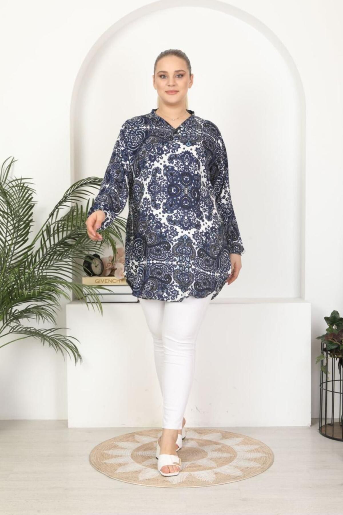 Tunikteks-Woven viscose soft comfortable patterned tunic 5