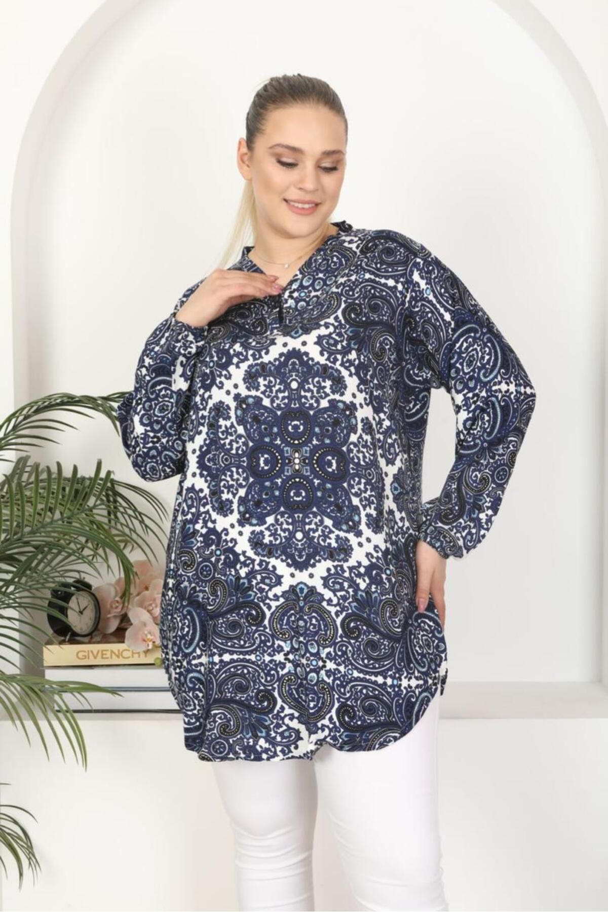 Tunikteks-Woven viscose soft comfortable patterned tunic 3