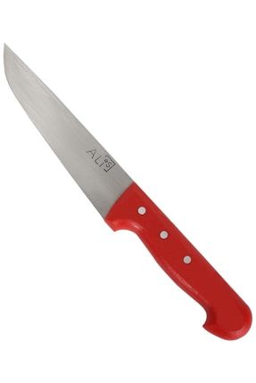 El Yapımı Dövme Çelik Mutfak Bıçağı - Plastik - Kırmızı 36NoPlastik