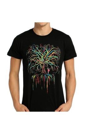 - Wish Tree Siyah Erkek T-shirt Tişört B111-510s