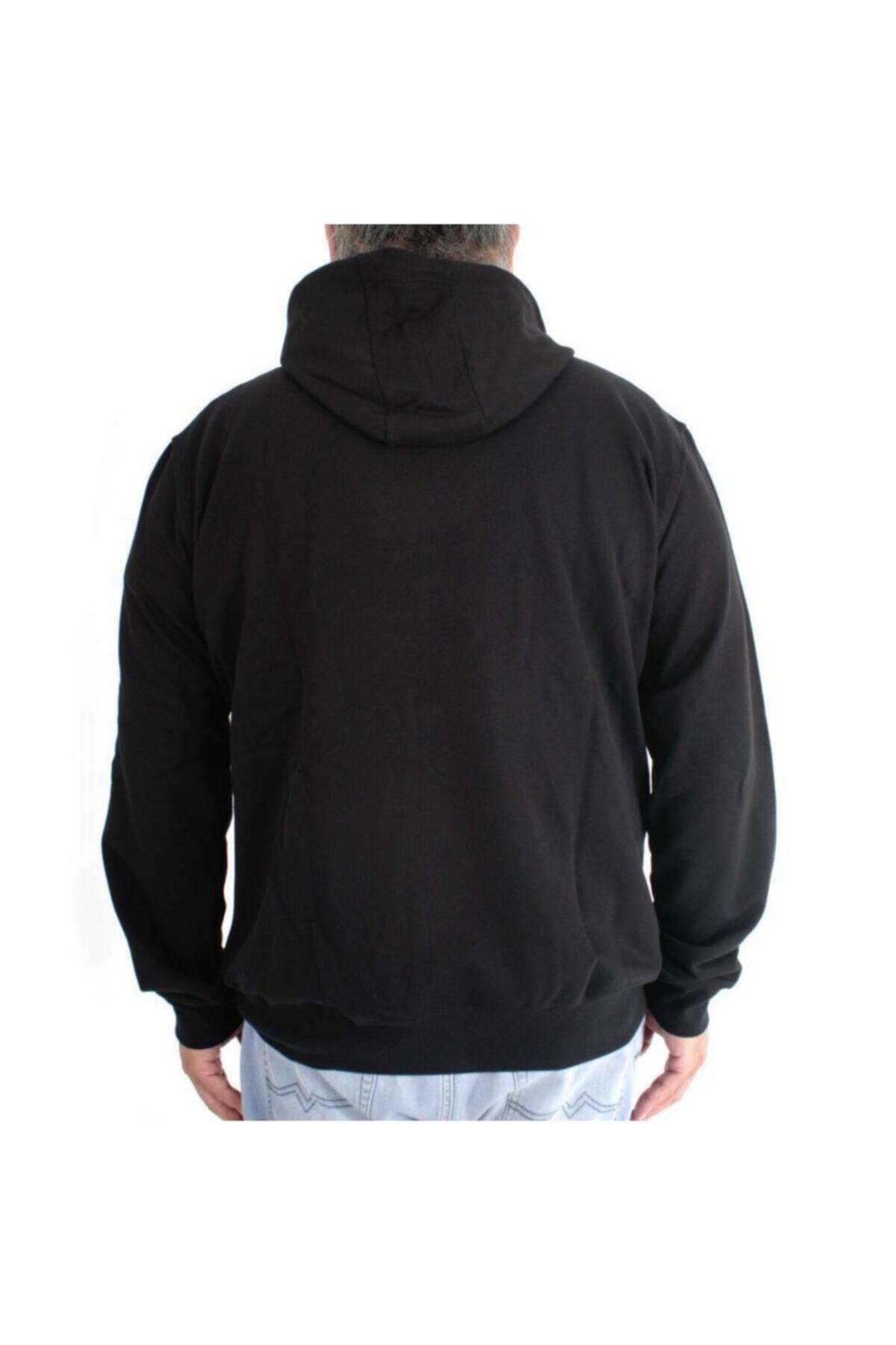 Bant Giyim-Large Size Black Sweatshirt - 4XL Zippered Spring 5