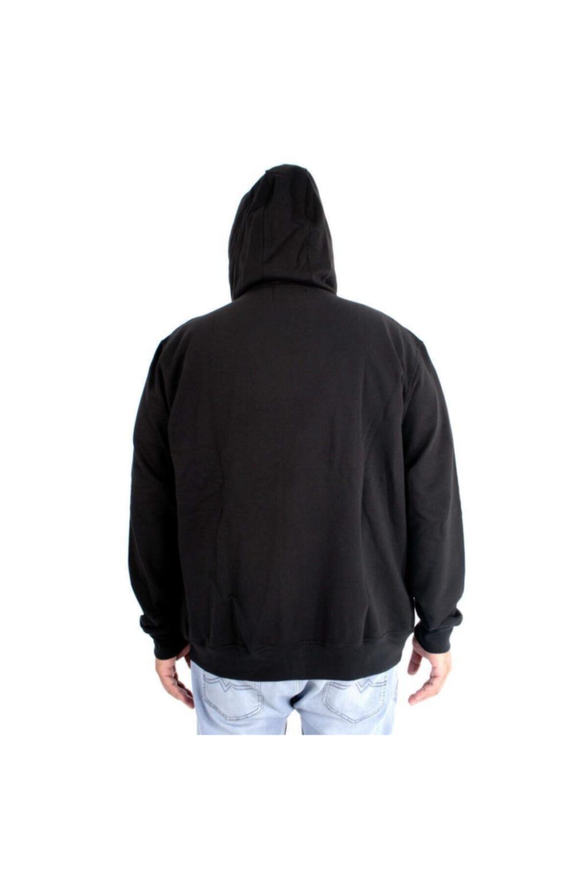 Bant Giyim-Large Size Black Sweatshirt - 4XL Zippered Spring 6