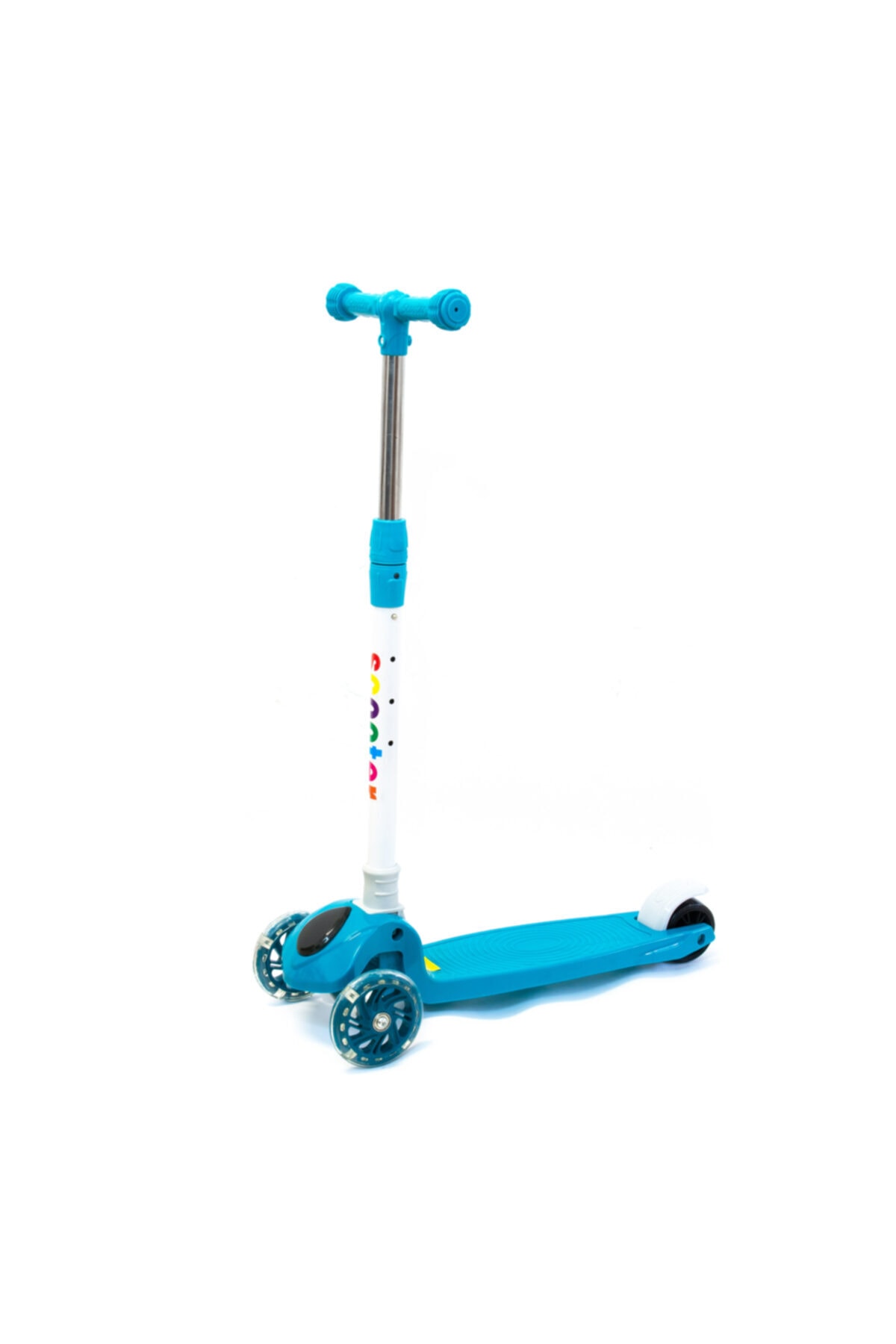 Başel Toys Led Işıklı 3 Tekerlekli Yükseklik Ayarlı Çocuk Scooter - Turkuaz