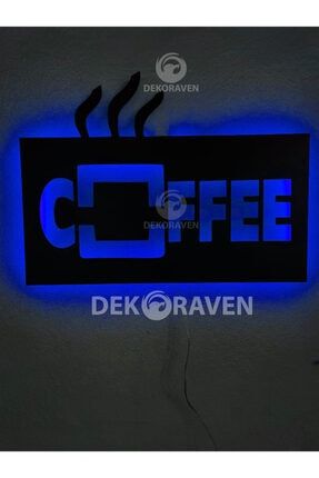 Coffee-kahve Led Işıklı Ahşap Tablo kafi1