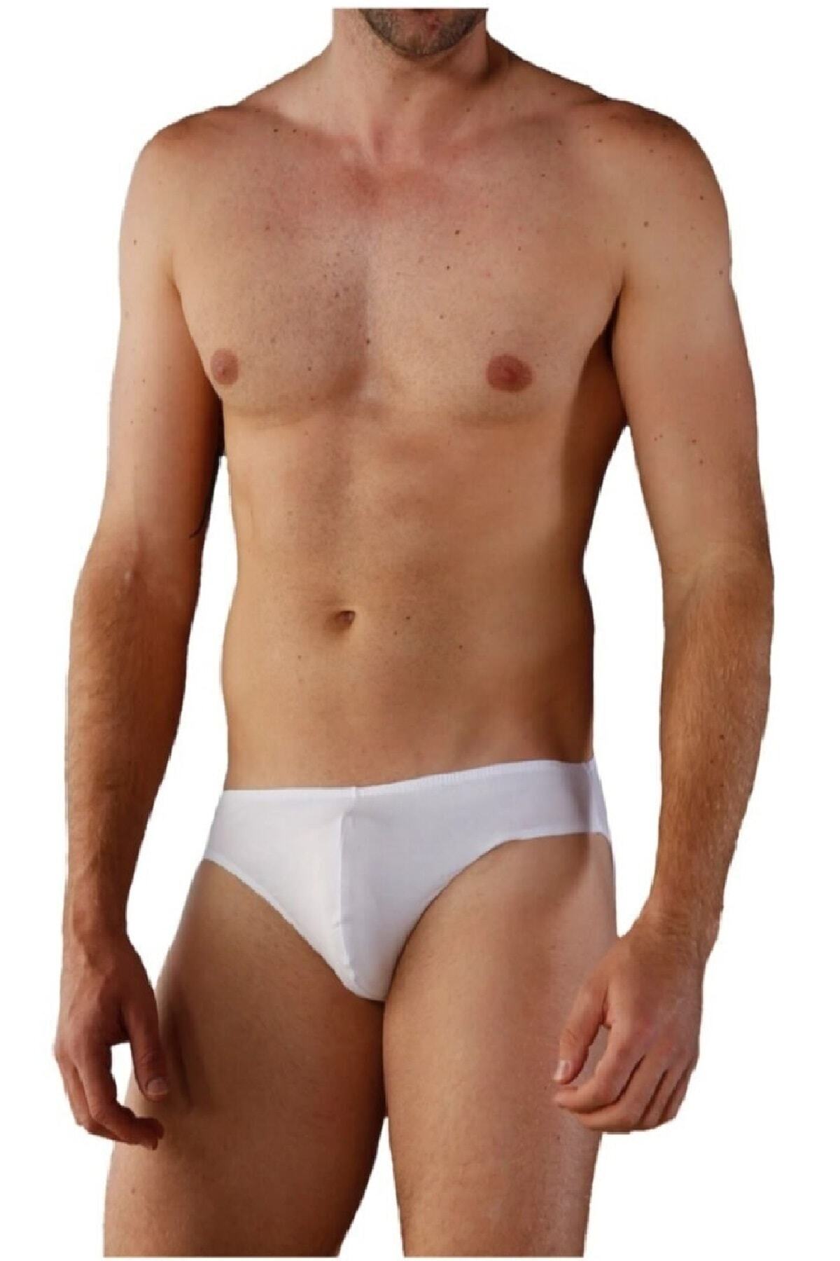 GOLDENBAY Erkek Beyaz  Ince Kemerli Pamuklu  Slip Külot 6 Adet 1281