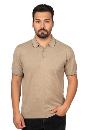 Vizon Düğmeli Polo Yaka Yazlık Triko T-shirt %100 M03
