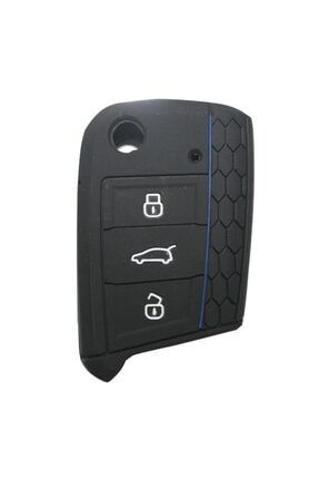 Vw Skoda Seat Golf Leon Silikon Anahtar Kılıfı Mavi Çizgili AKSESUAR0102-03