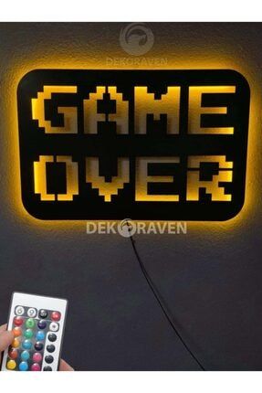 Game Over Rgb Işıklı Kumandalı Tablo gorgb
