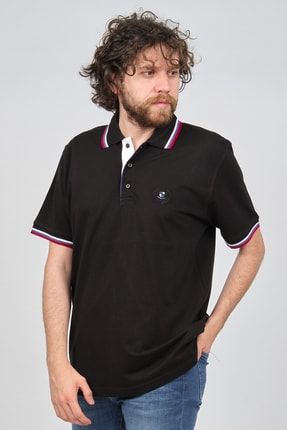 Erkek Şerit Detaylı Polo Yaka T-shirt 3181501 Siyah 8131820121501