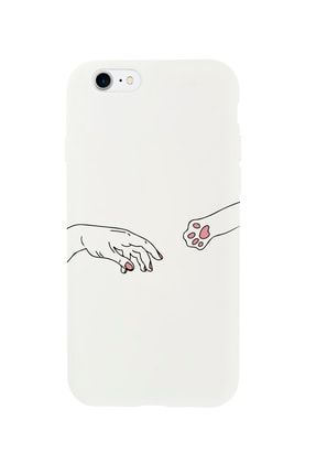 Iphone 8 Hand And Paw Premium Silikonlu Beyaz Telefon Kılıfı MCIPH8LHNDPW