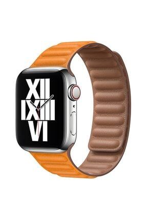 Apple Watch Kordon Baklalı Deri Magnet Kayış 42 Mm 44 Mm Se-6-5-4-3-2-1 Seri Uyumlu CT-KRD-897