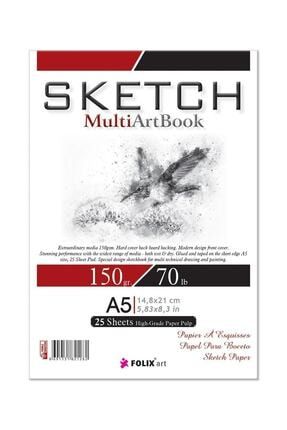 Folix Sketch Multiart A5 Boyutunda 150 Gr. Eskiz Defteri 25 Yaprak Sketchbook 4546