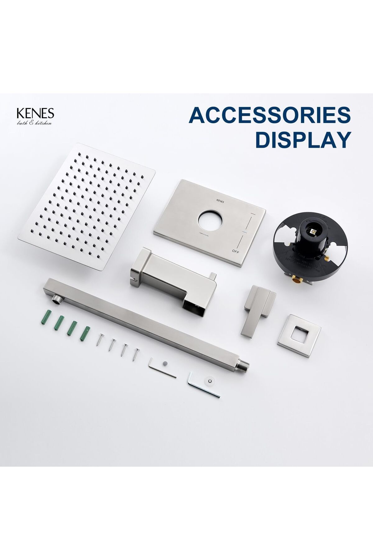 KENES-Nickel Brushed Bathtub and Shower Frame Set - The Perfect Solution for Luxurious and Efficient Shower Experience 8