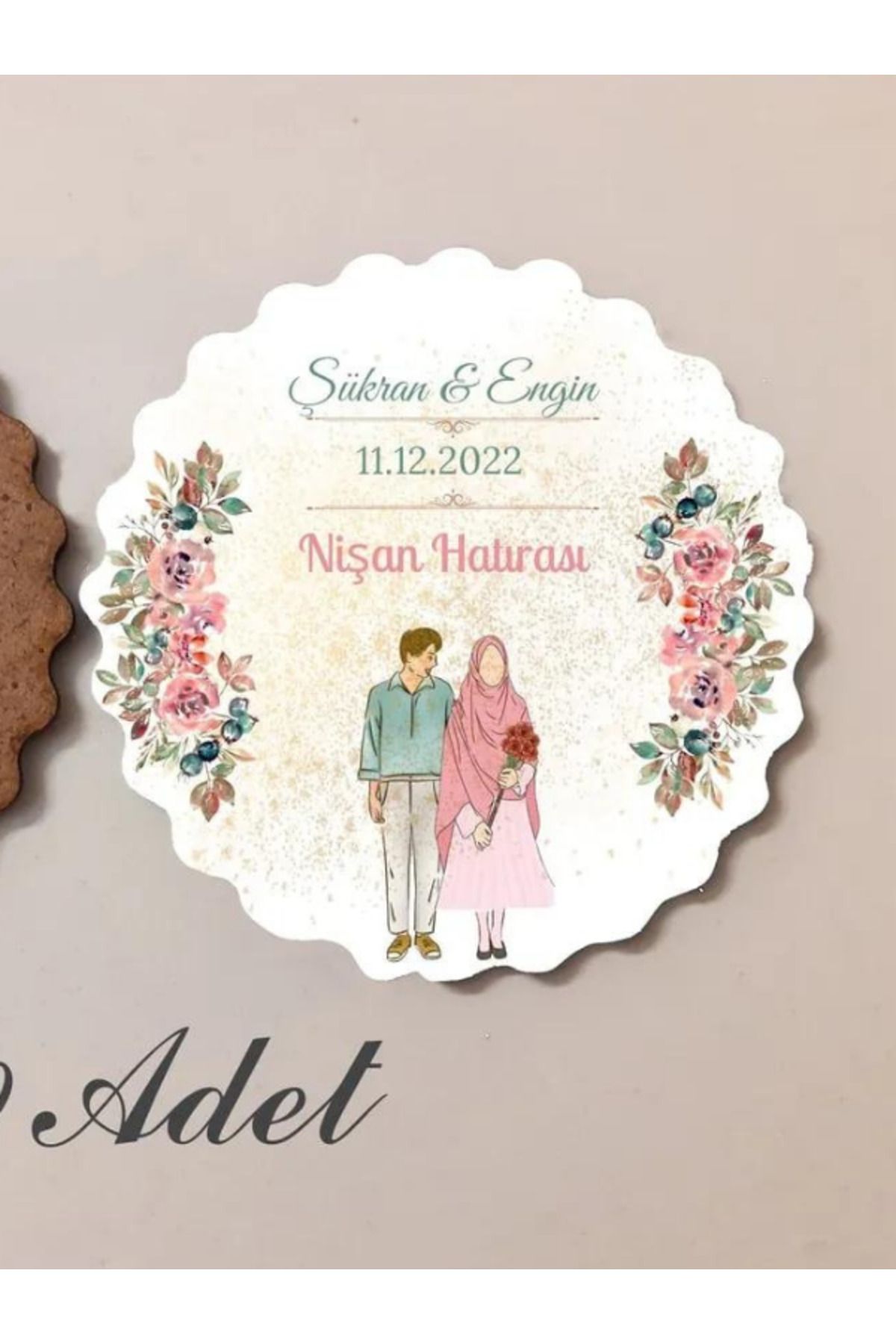 Düğün, Nişan, Nikah Hatıra Magnet Söz Hediyelik Ahşap 50 Adet