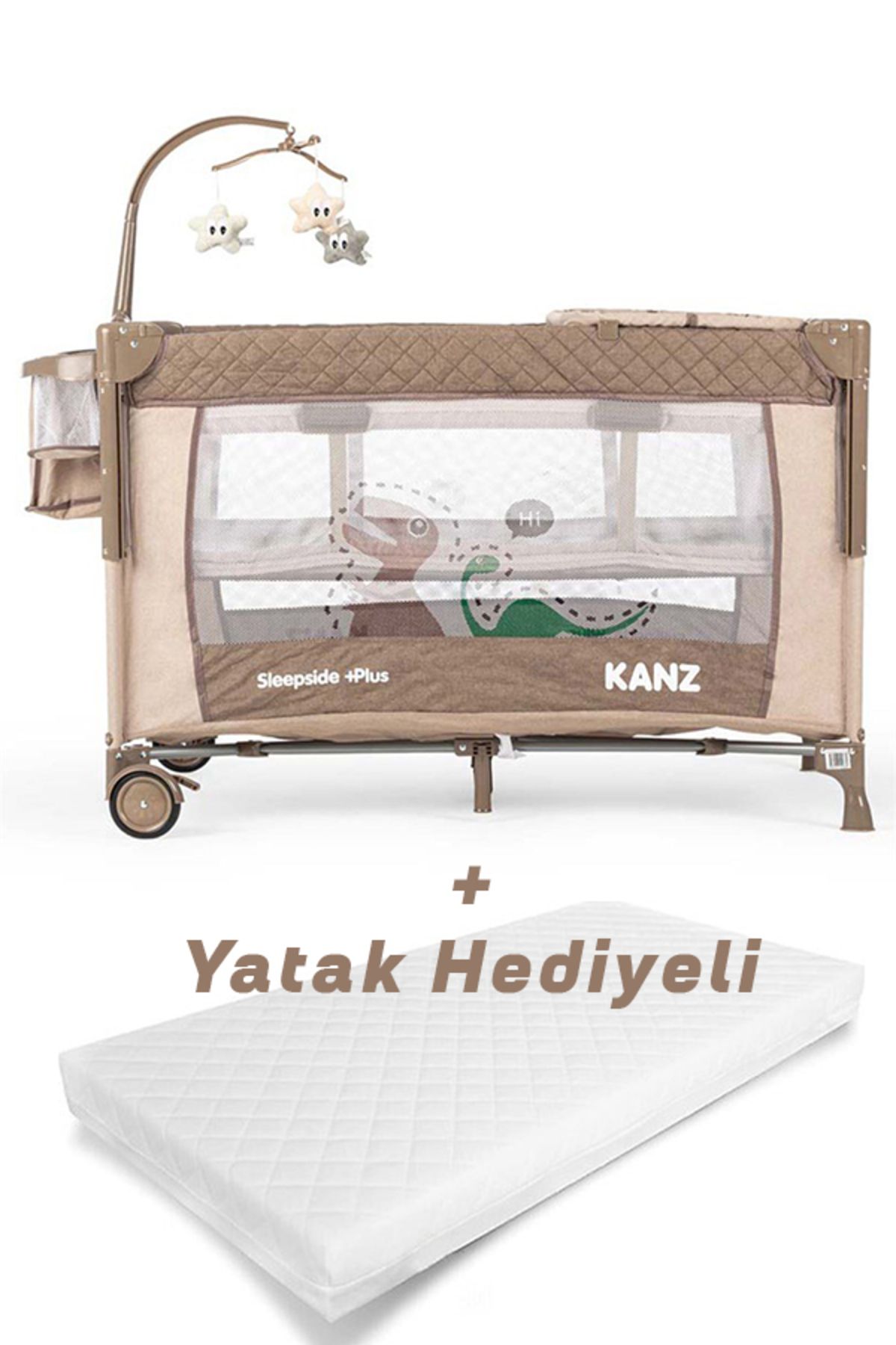 Sleepside +Plus Anne Yanı Park Yatak ve Oyun Parkı Kahverengi