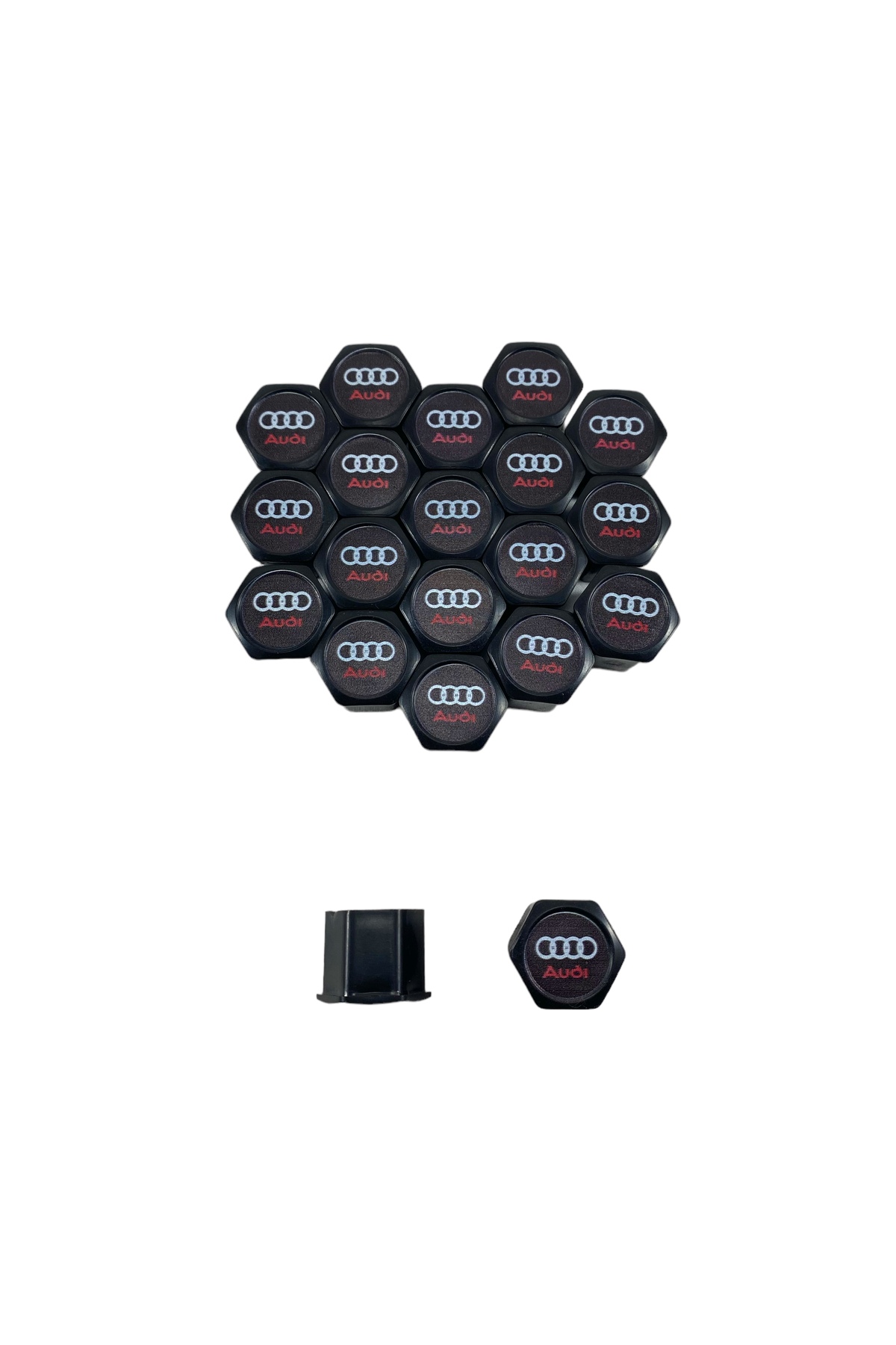 Cartex AUDİ 17 MM 20 Lİ TAKIM SET OTO ÇELİK JANT BIJON KAPAĞI