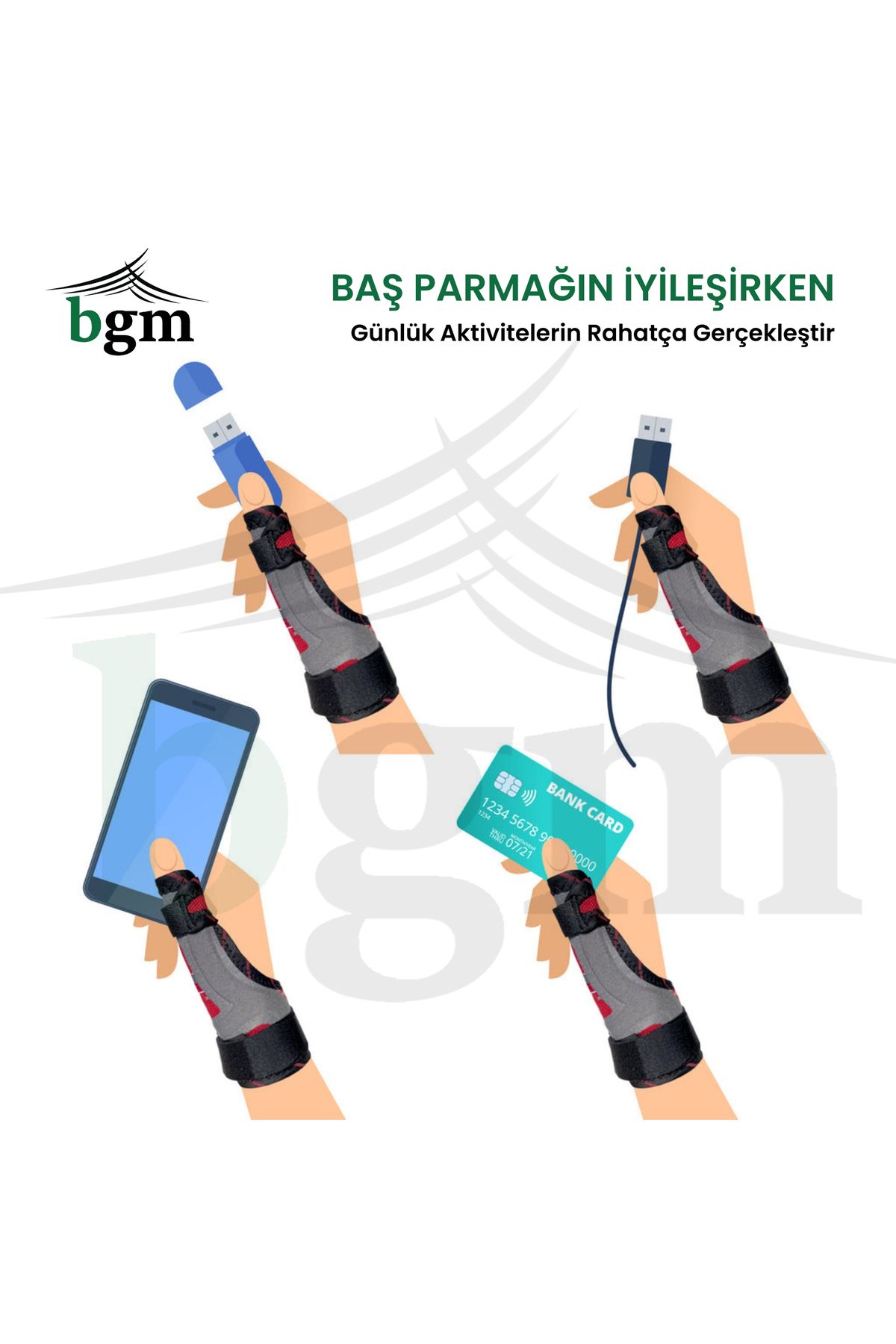مچ بند آتل دار خاکستری انگشت شست بافندگی دست Spinti با کیفیت بالا آتش BGM