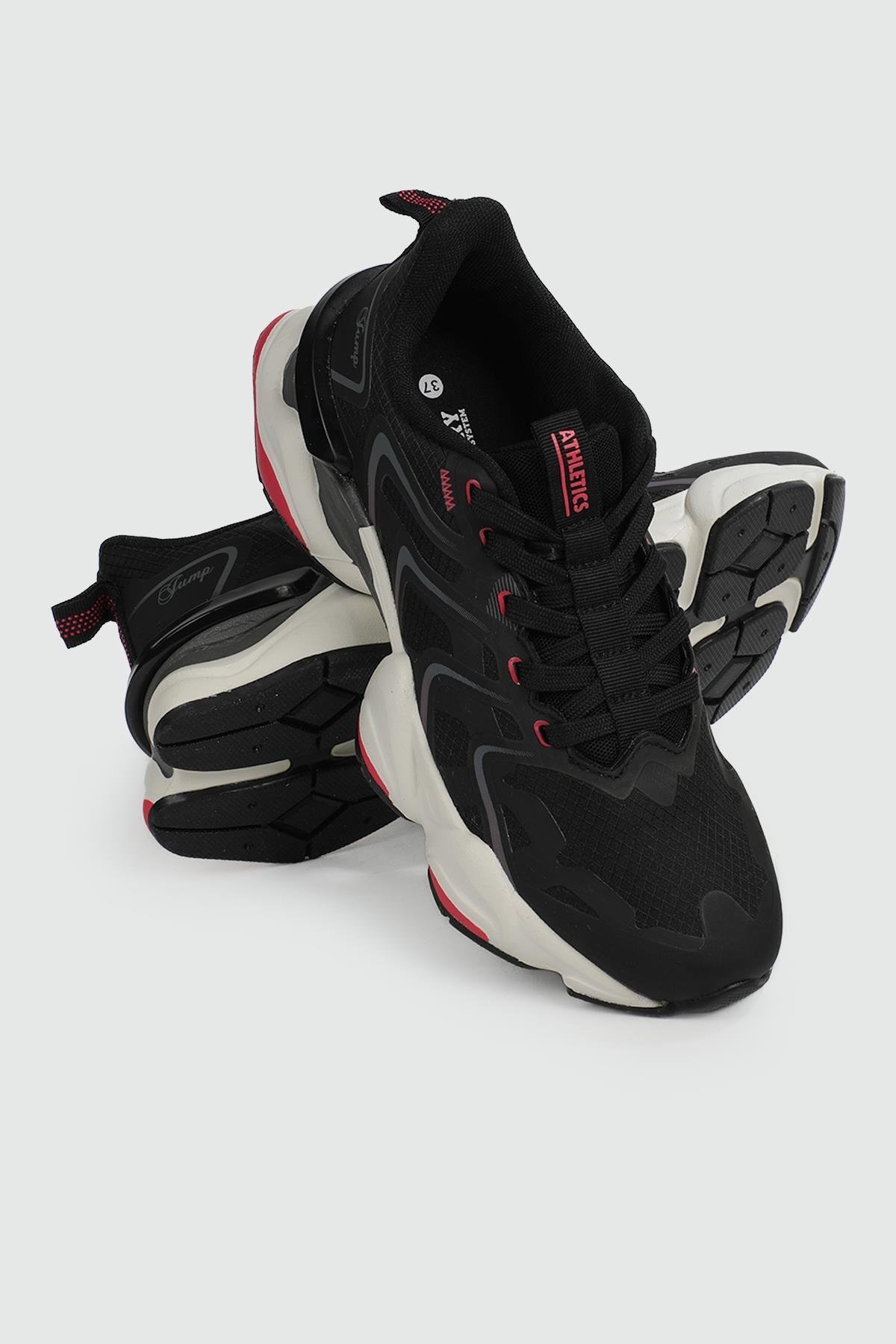 Jump 29907 Kadın Siyah Fuşya Detay Sneaker Günlük Memory Foam