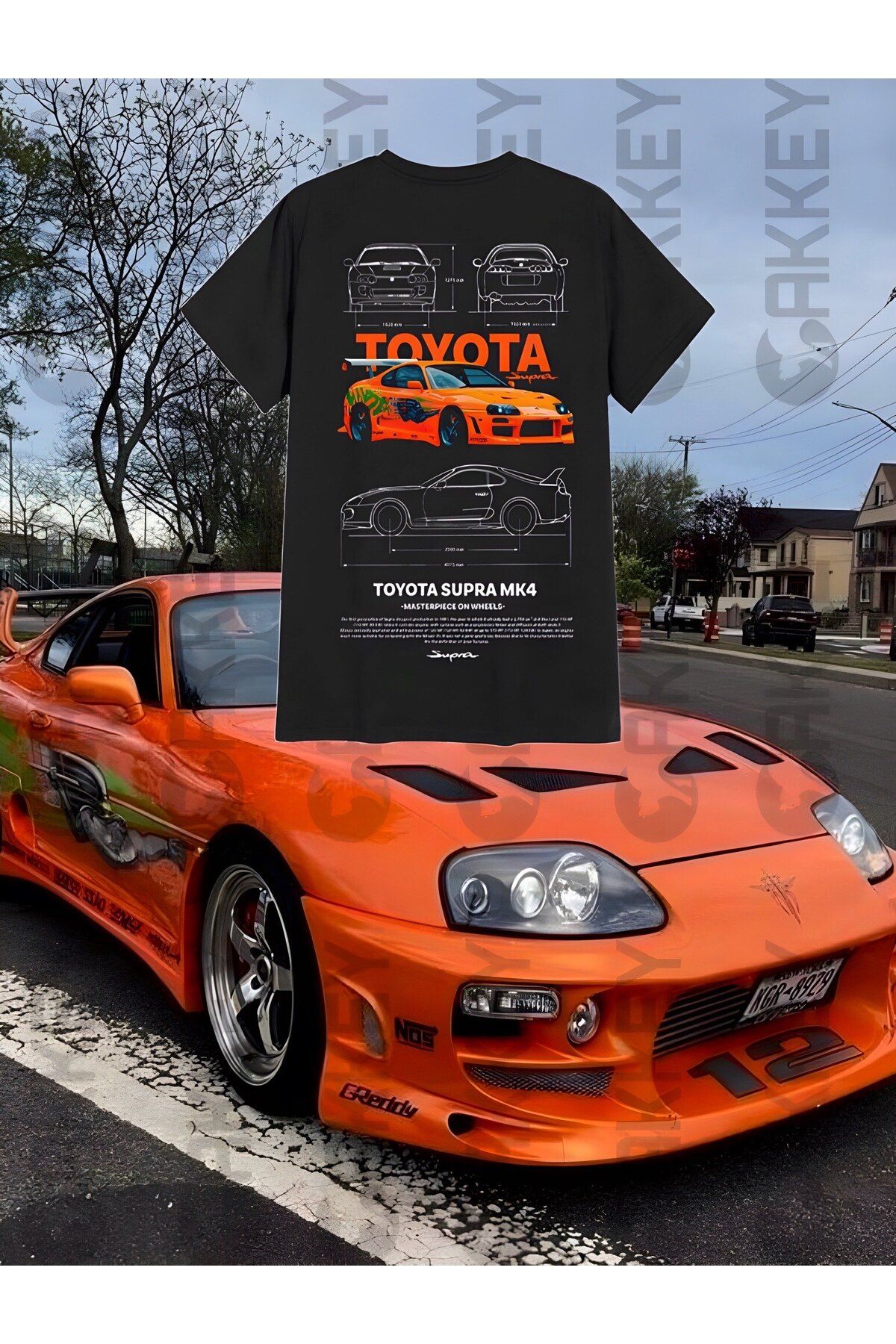 Cakkey The Fast And The Furious Toyota Supra MK4 Printed Oversize T Shirt Trendyol