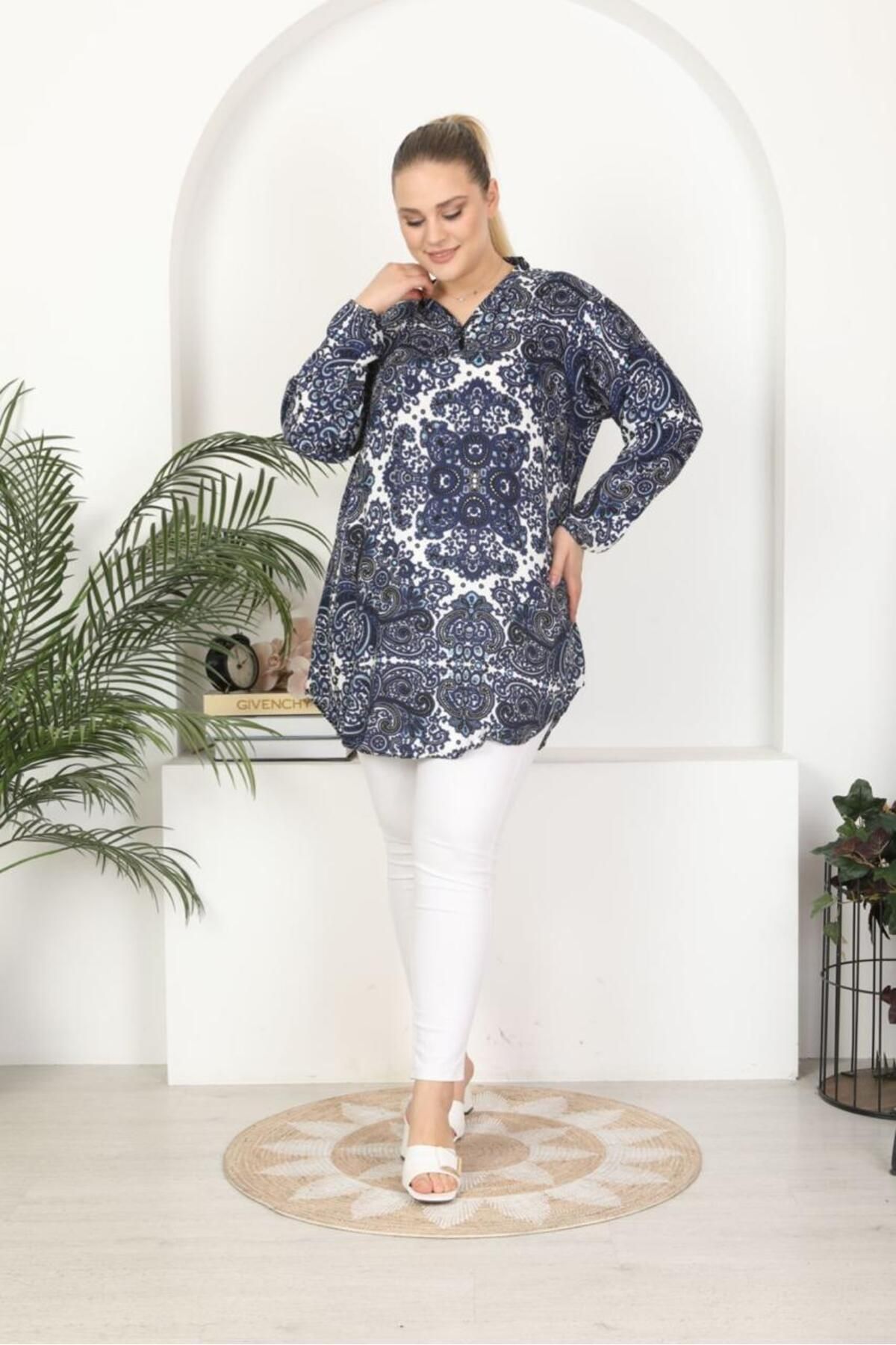 Tunikteks-Woven viscose soft comfortable patterned tunic 4