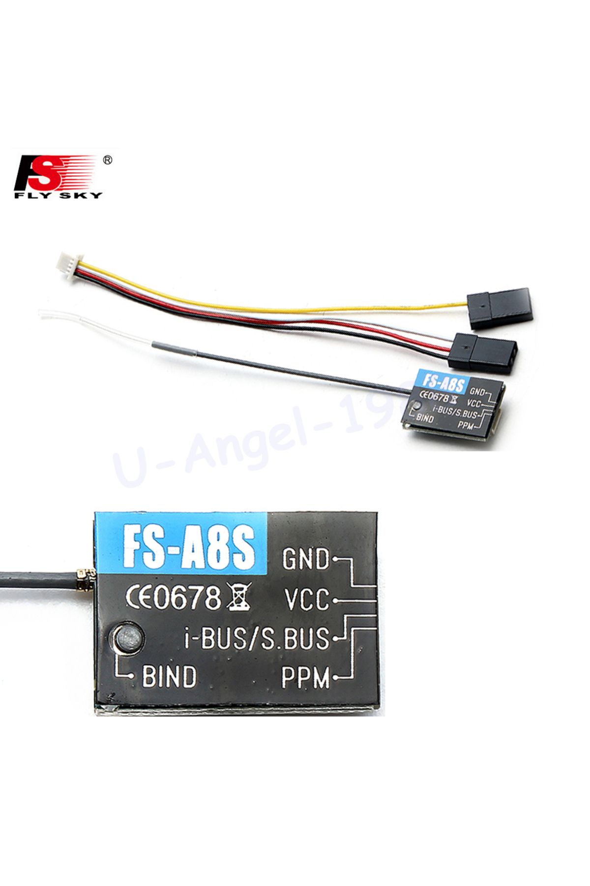 uuustore-Flysky FS-A8S Mini Receiver Metal Radio System for RC Quadcopter FPV Racing Drone 2.4G 8CH 2