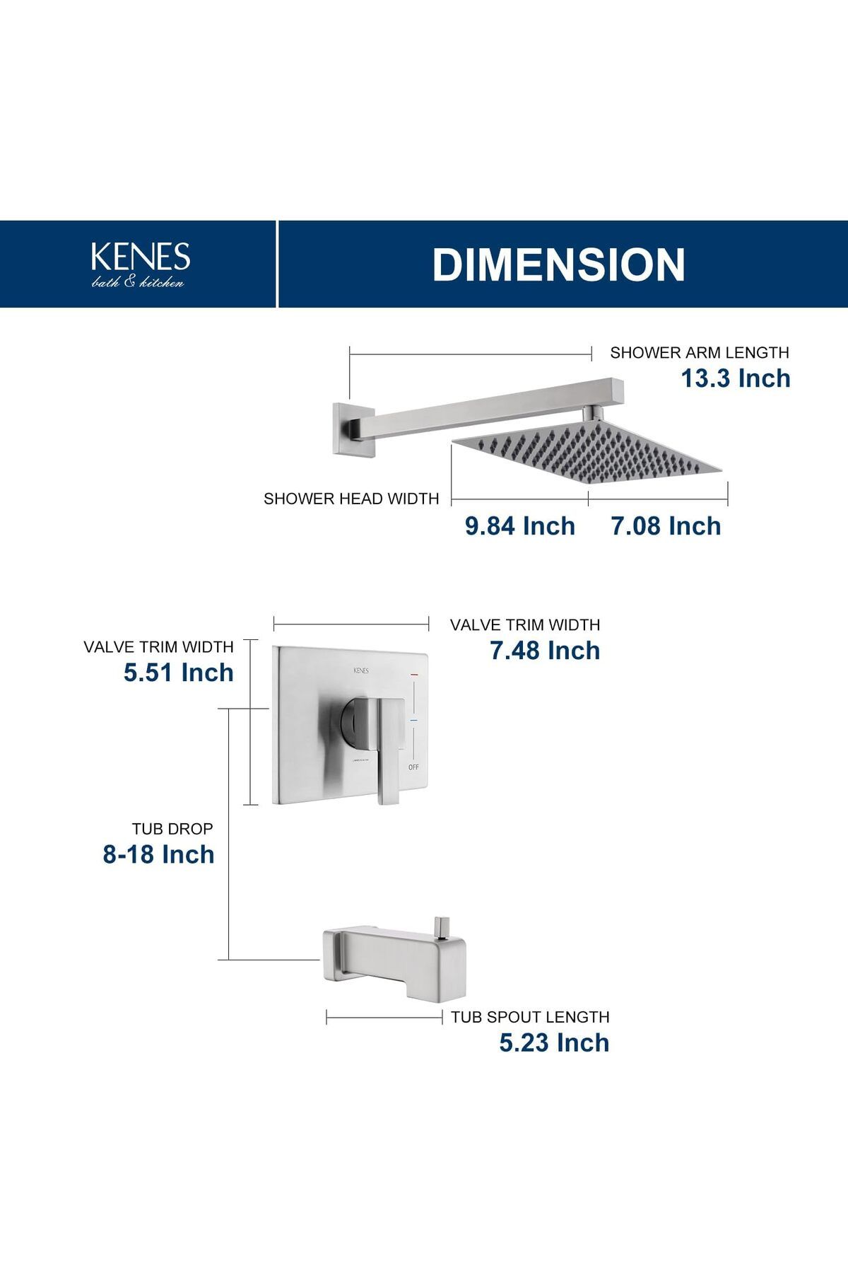 KENES-Nickel Brushed Bathtub and Shower Frame Set - The Perfect Solution for Luxurious and Efficient Shower Experience 4
