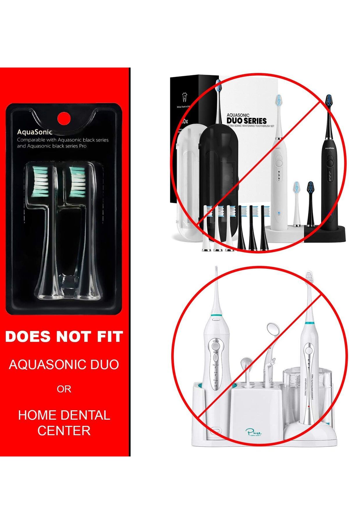 Aqua Sonic-AquaSonic Toothbrush - for Normal and Sensitive Teeth, with Replacement Brush Head Compatible with Handle 6