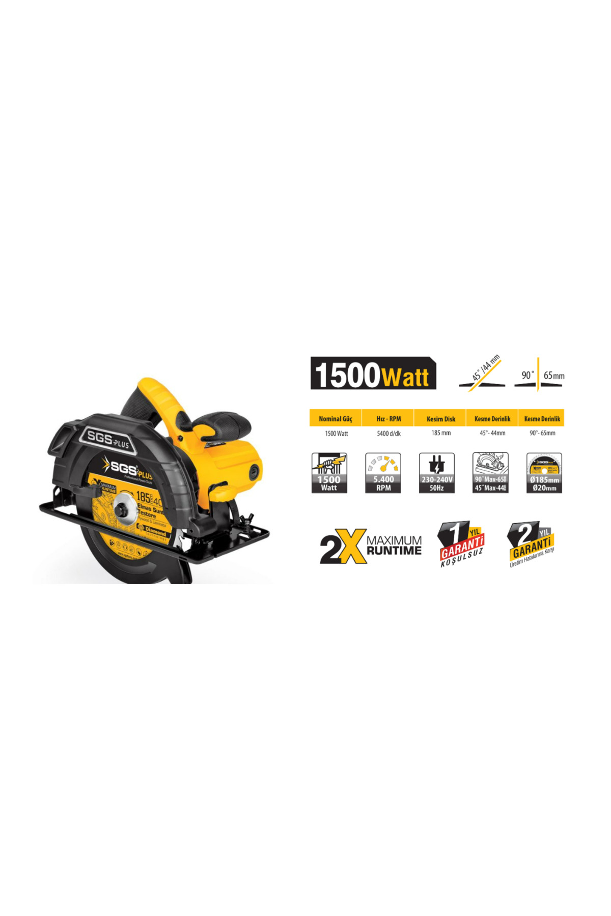 SGS 5185 Sunta Kesme Makinası 1500W 185 MM