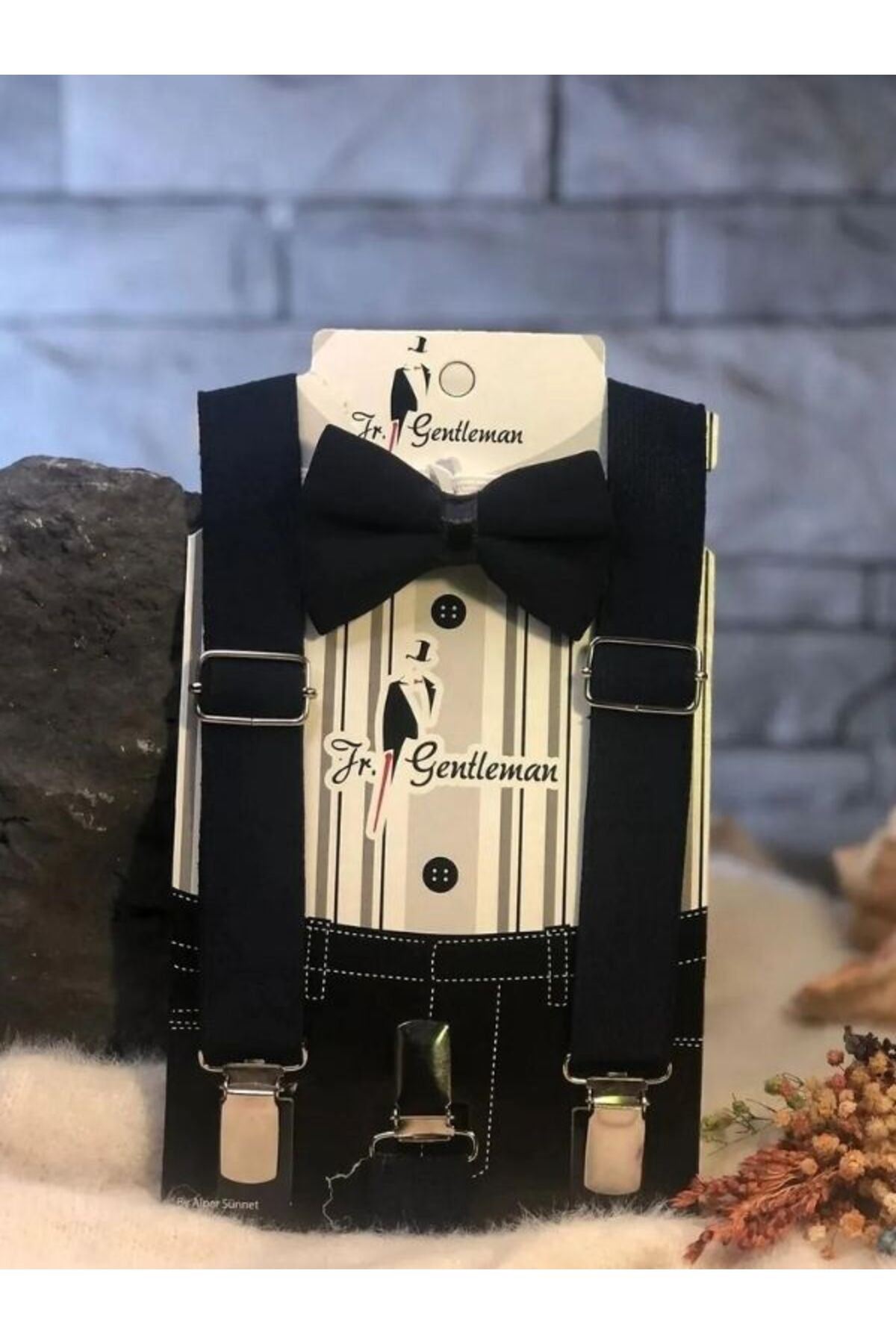 Gentlemen Çocuk 1-6 Yaş Siyah Papyon Askı Takımı
