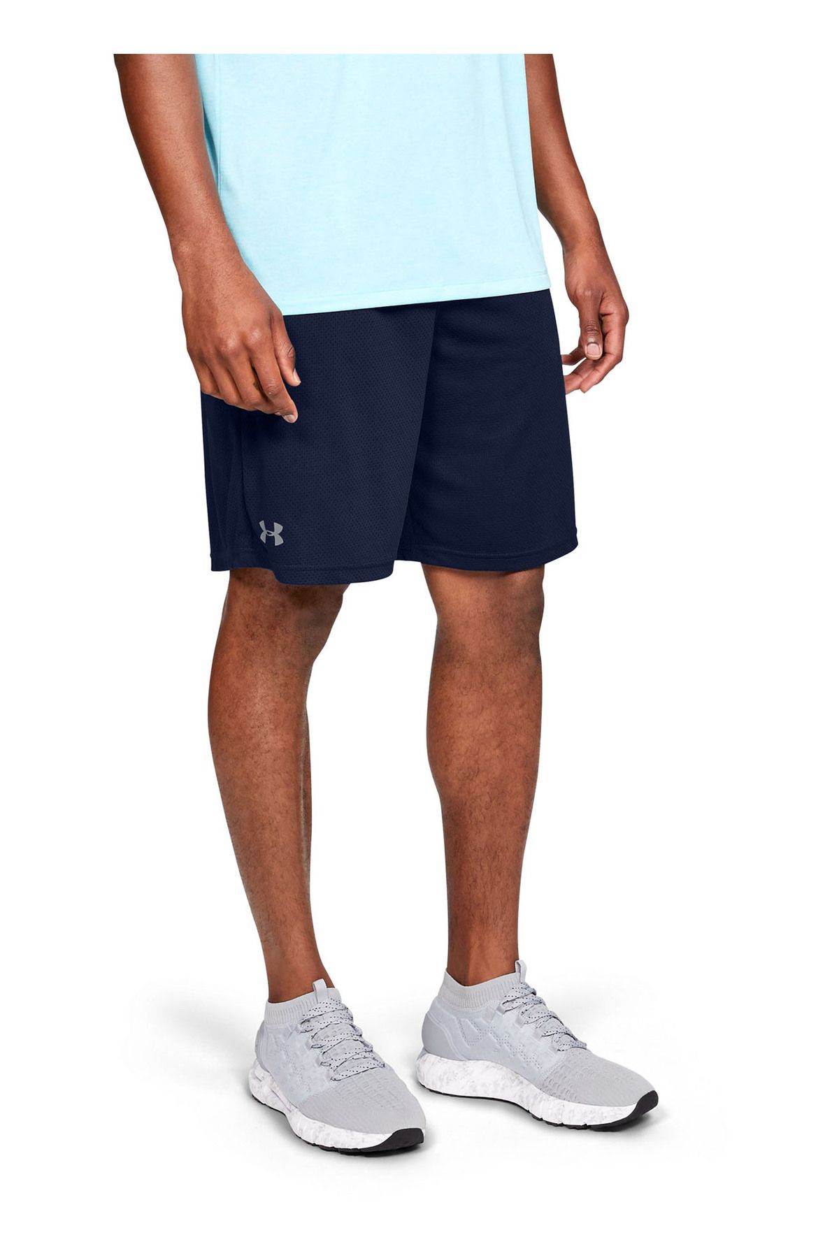 شورت ورزشی آبی مردانه 100٪ پلی استر اورجینال Under Armour