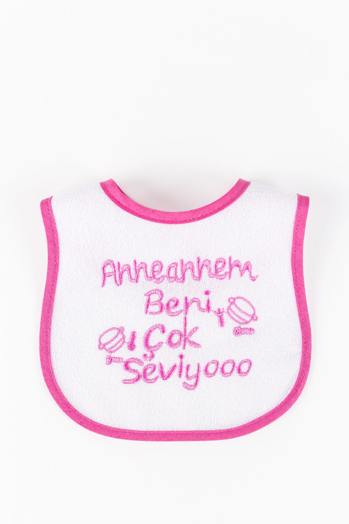 Babymod Anneannem Beni Çok Seviyo Yazılı Kız Bebek Su Geçirmez Mama Önlüğü