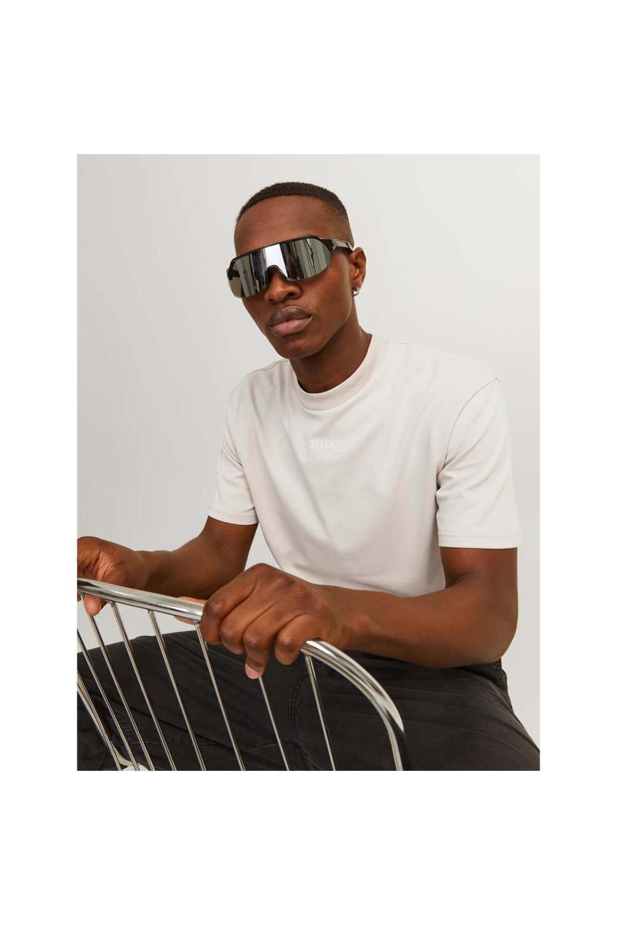 تی شرت سفید مردانه کرم MBM Jack Jones Jack & Jones