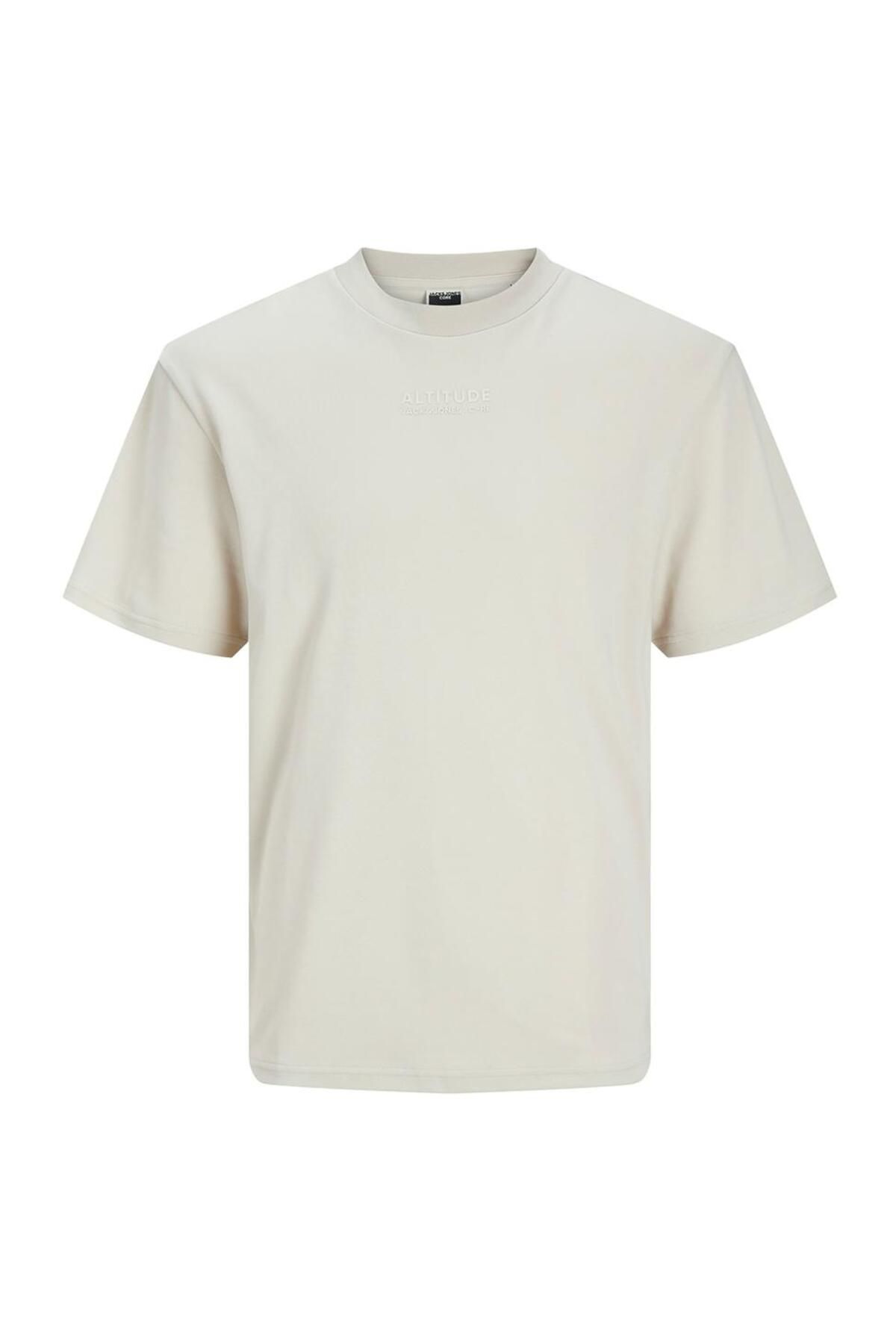 تی شرت سفید مردانه کرم MBM Jack Jones Jack & Jones