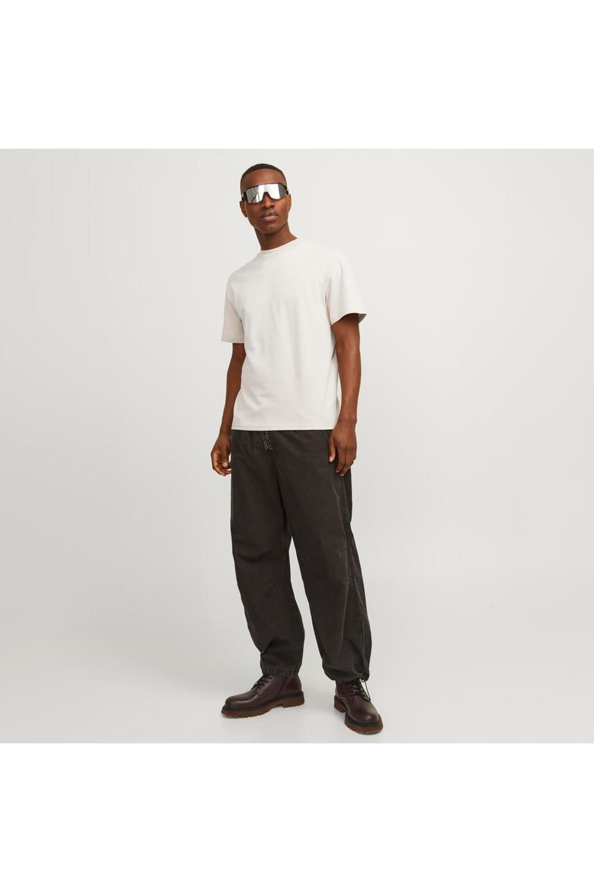تی شرت سفید مردانه کرم MBM Jack Jones Jack & Jones