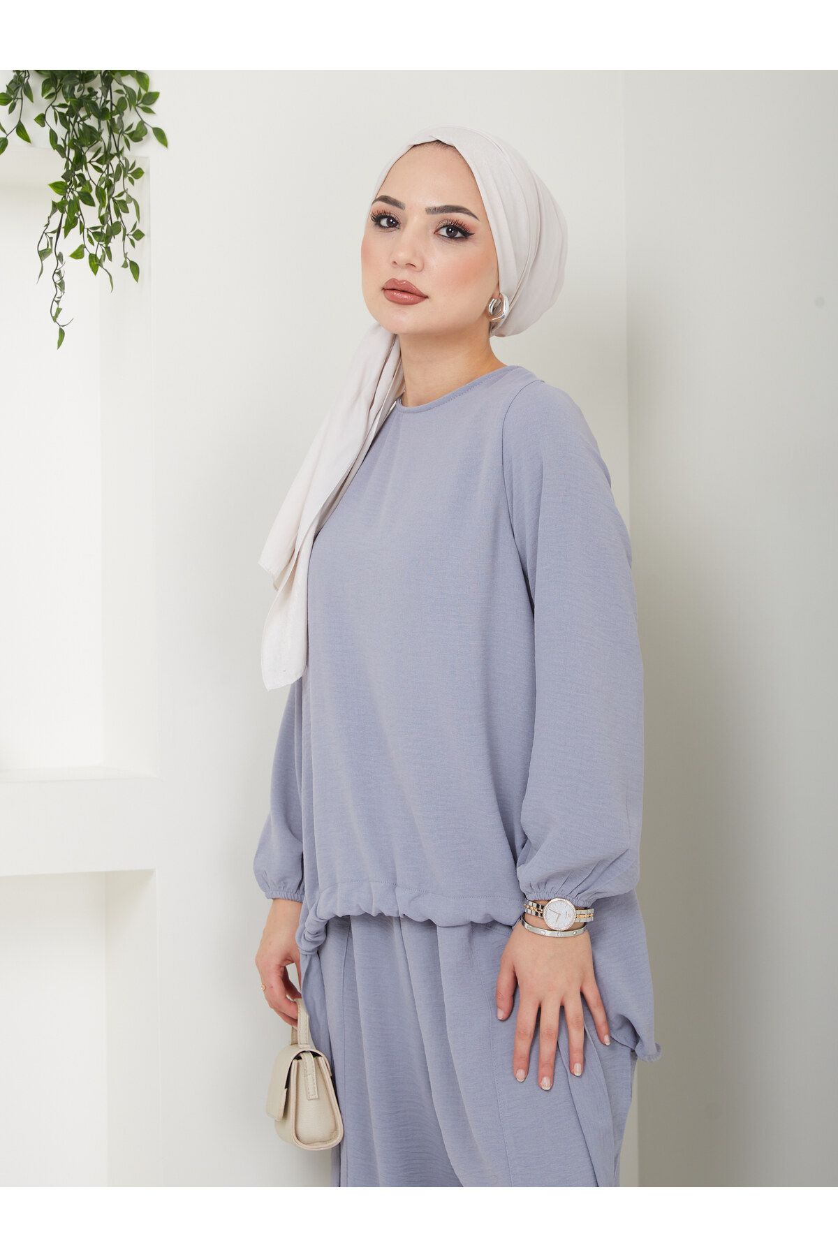 VOLT CLOTHİNG-Дамски комплект шалвар хиджаб 5