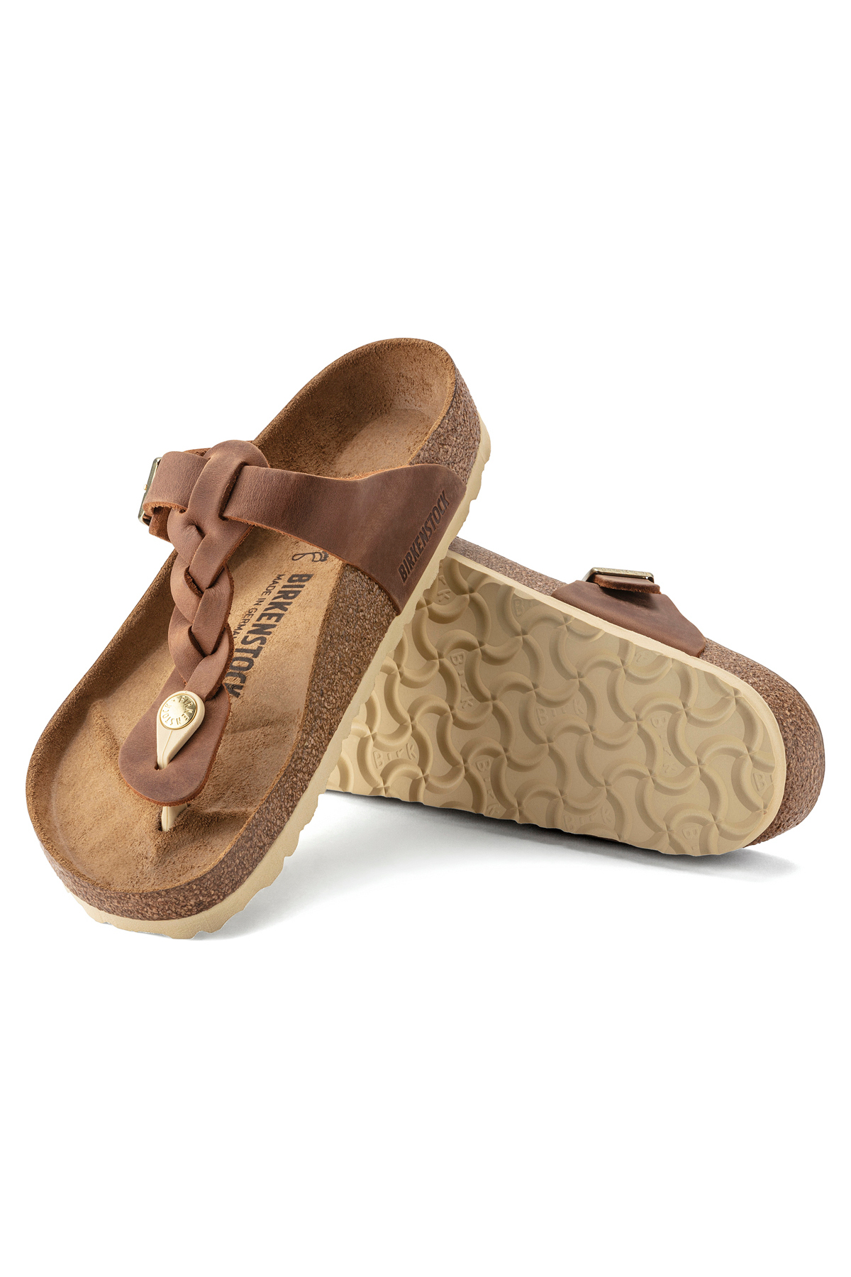 دمپایی بیرکن استاک زنانه چرم اصل نارنجی  راسته      کژوال/روزمره | Birkenstock 1BRKW2024007 DE - تصویر 4