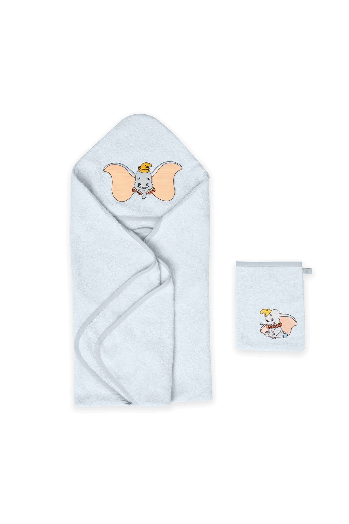 Лицензированный Taç комплект полотенец с капюшоном и хлопковым мешочком Disney Dumbo Baby 000000001500217829
