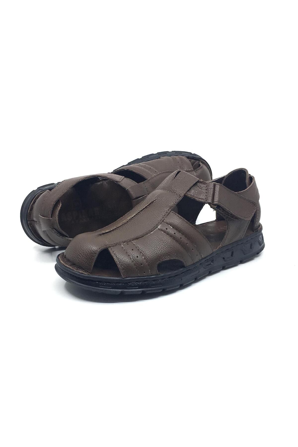 Taşpınar Ayakkabı Taşpınar 100% Piele Naturală Ortopedică Bărbați Vară Zilnic Velcro Papuci Confortabili Sandale 40-45 Masculin - 41