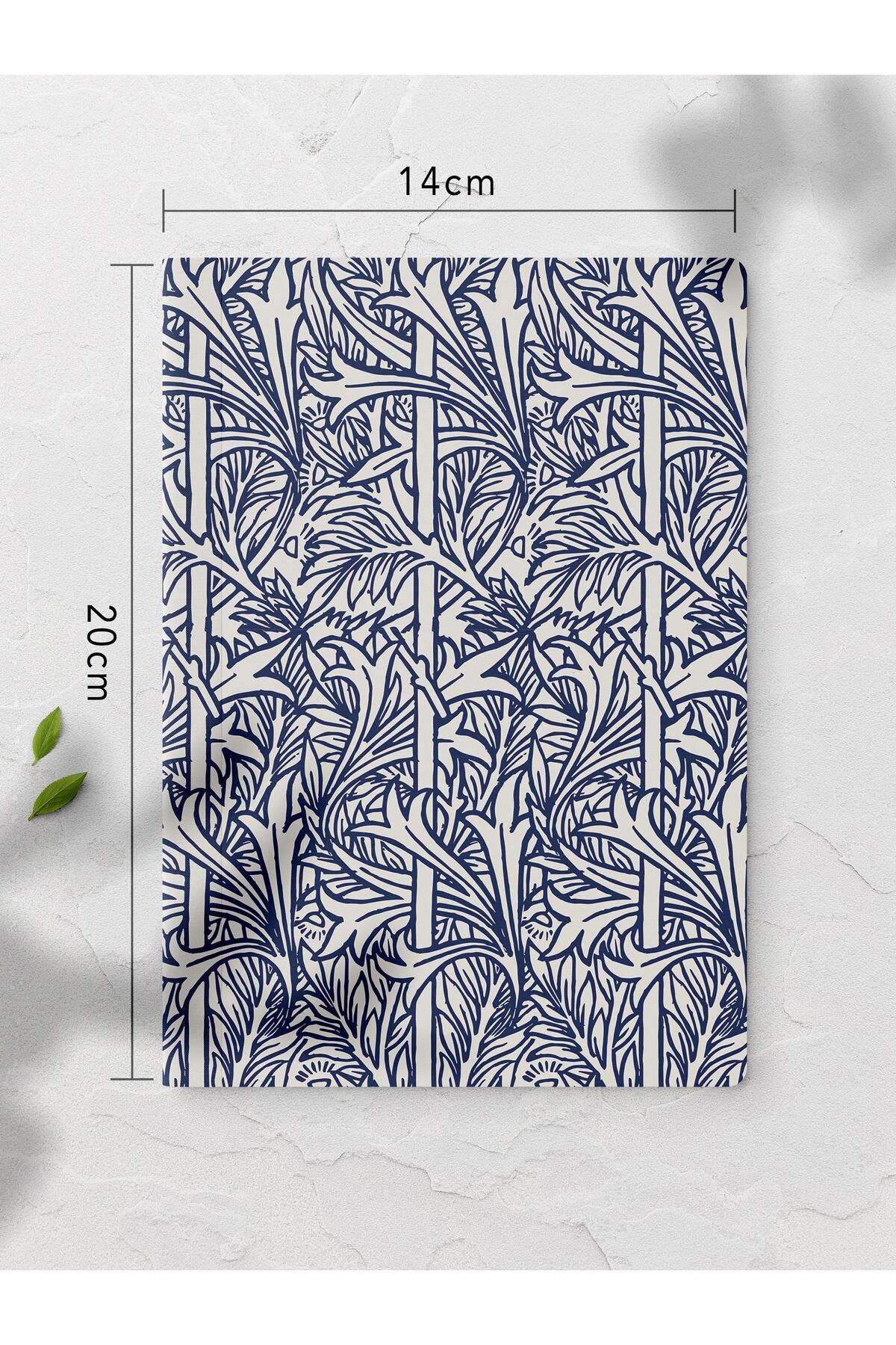 Postifull-Unlined Notebook, Blue Boho Pattern Notebook, Notepad, Intellect and Memory Notebook, 64 Pages, 14*21cm 2