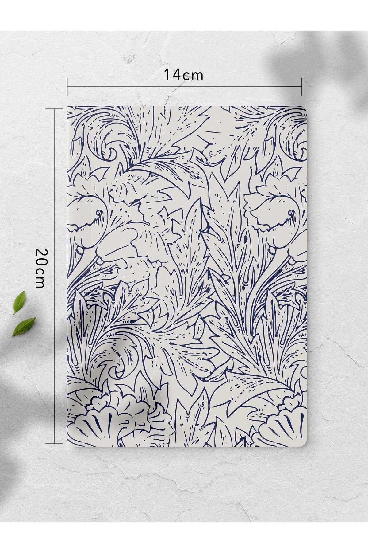 Postifull-Unlined Notebook, Blue Boho Pattern Notebook, Notepad, Intellect and Memory Notebook, 64 Pages, 14*21cm 2