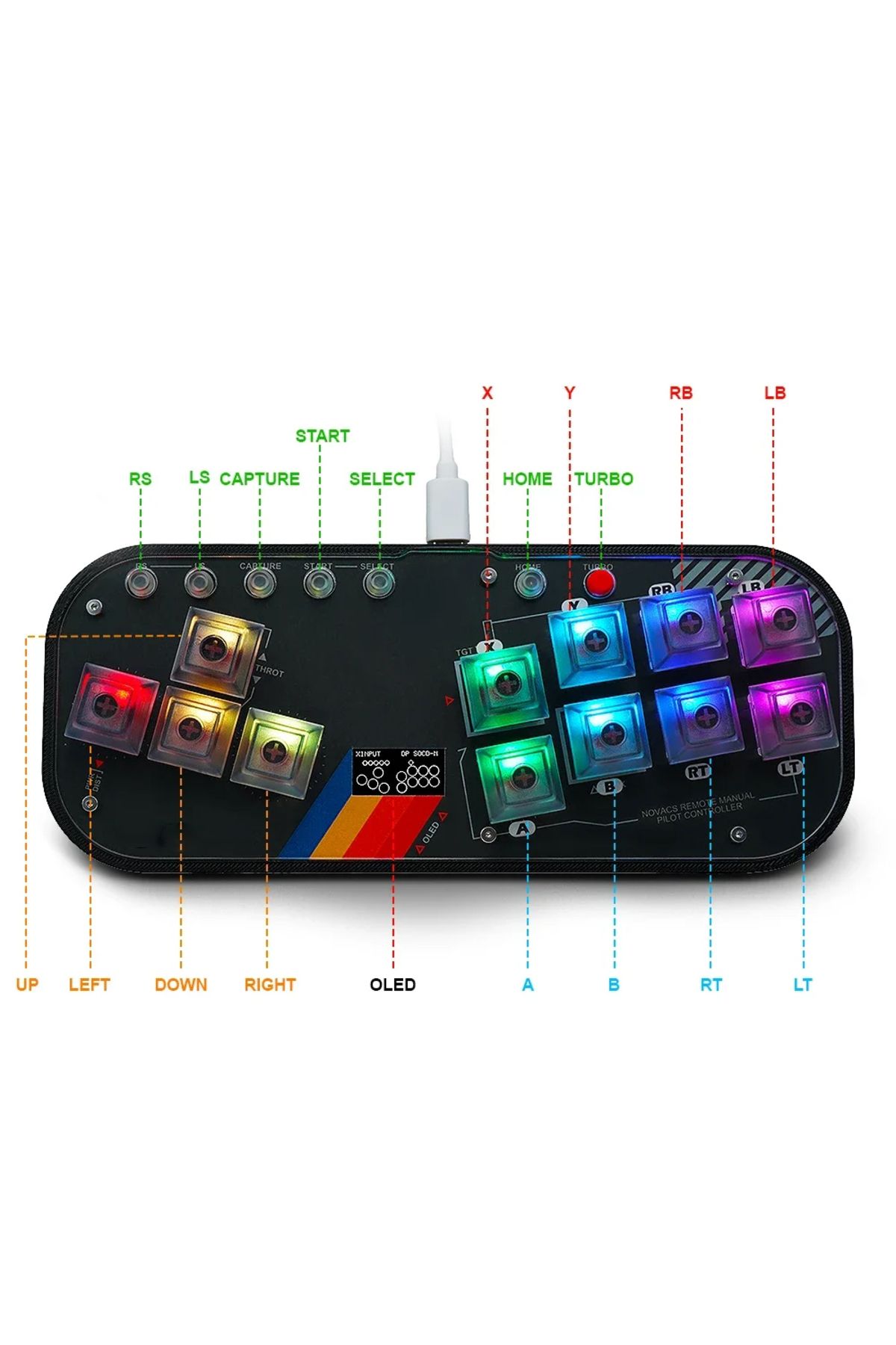 RetroScaler-Mini HitBox Controller SOCD Arcade Stick Keyboard RGB Cherry Switch For PC Android PS4 Misterfpga 3