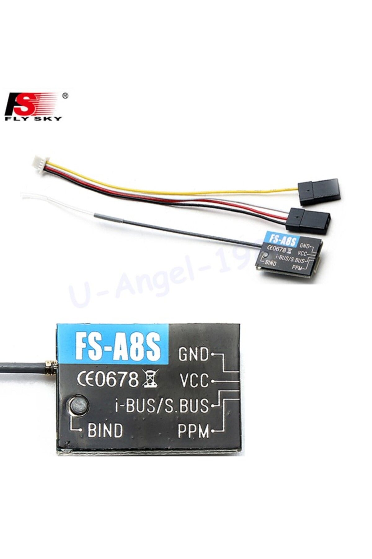 uuustore-Flysky FS-A8S Mini Receiver Metal Radio System for RC Quadcopter FPV Racing Drone 2.4G 8CH 7