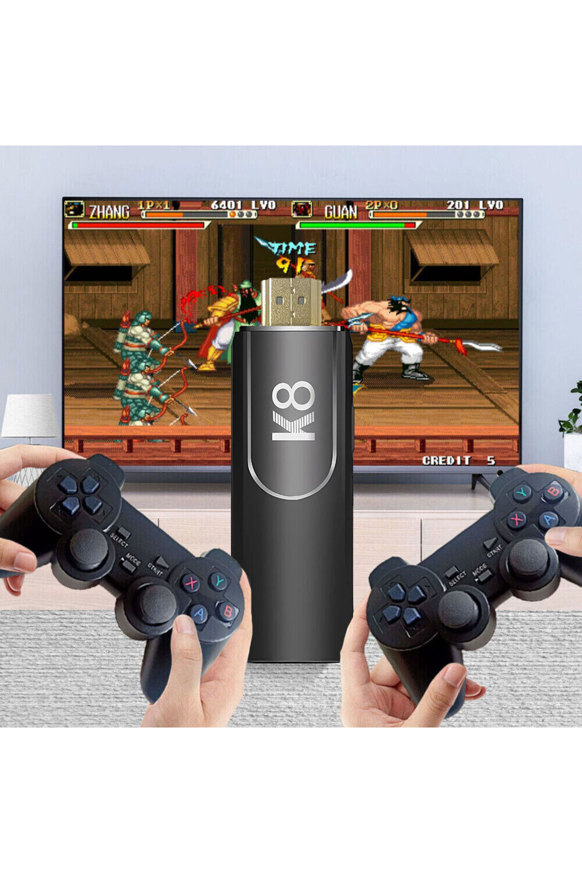 K8 4K HDMİ 10000+ Oyunlu Çift Kol 3D Retro Arcade Oyun Konsolu 7