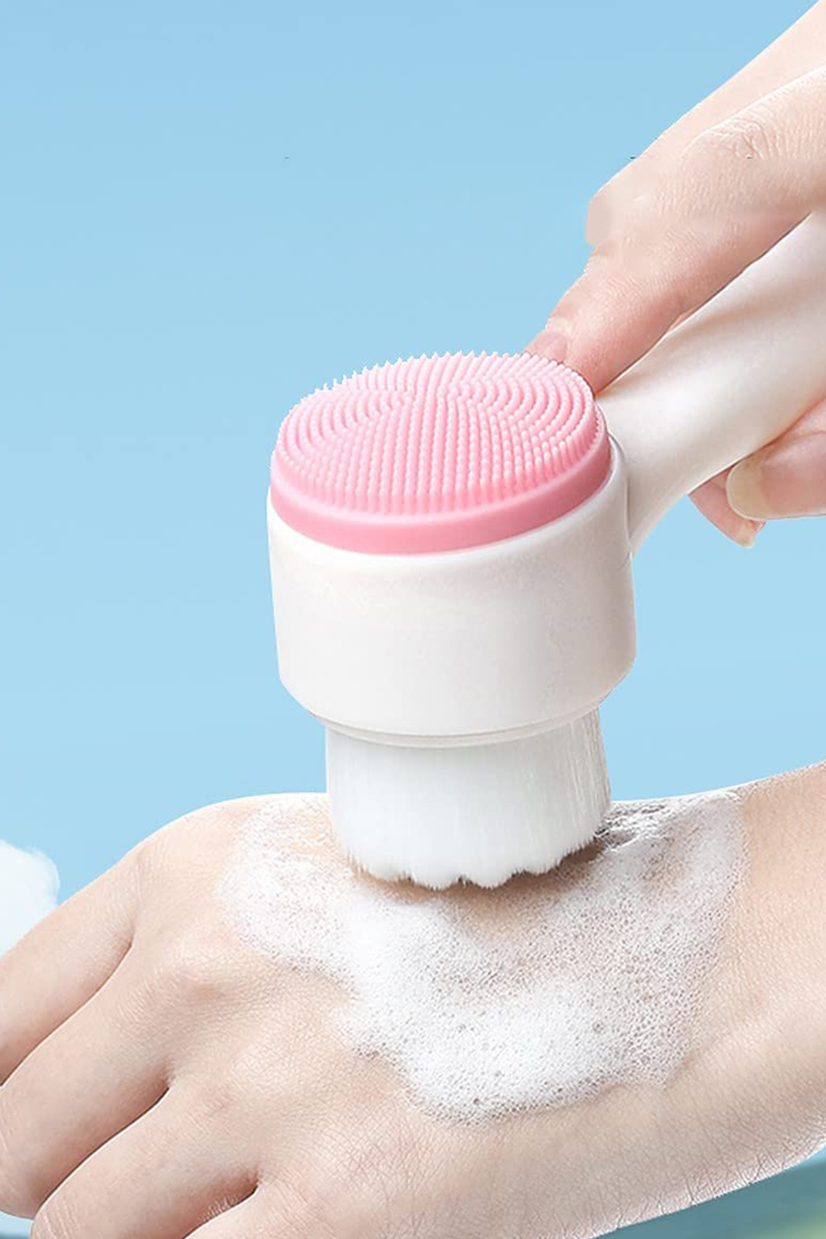  برس پاک کننده صورت دو طرفه ابزار مراقبت از پوست سیلیکونی شستشوی صورت ماساژ لایه برداری ابزار مراقبت از پوست