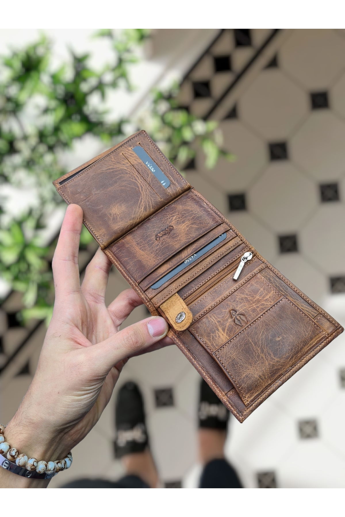 کیف پول مردانه قهوه ای Visso leather | 111 FM  Ay Yıldız - Göktürk اورجینال - تصویر 6
