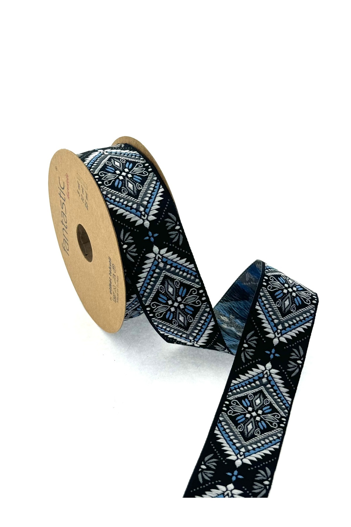 ETHNIC PATTERNED WOVEN BORDER RIBBON (3.5cm WIDTH - 10mt LENGTH)