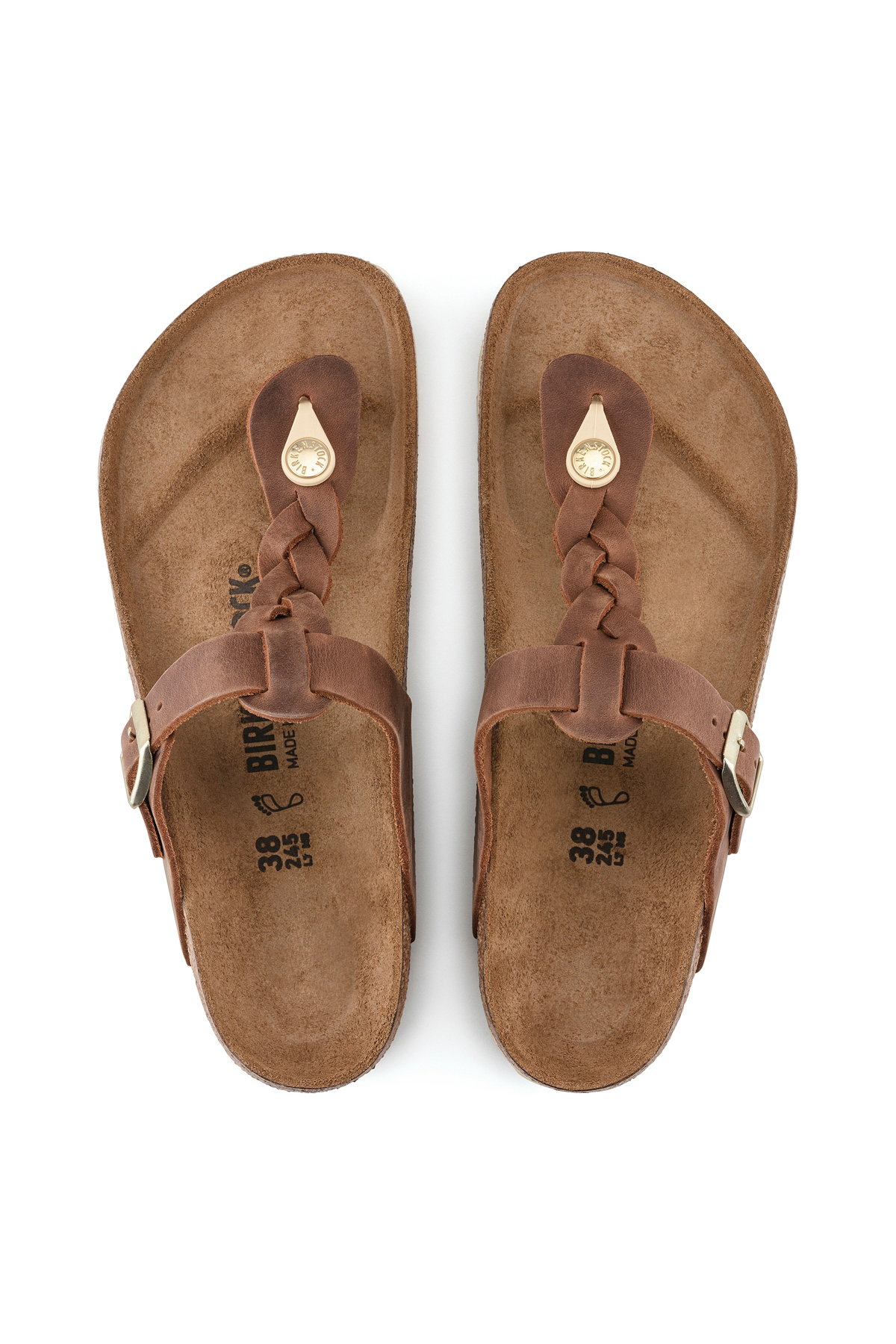 دمپایی بیرکن استاک زنانه چرم اصل نارنجی  راسته      کژوال/روزمره | Birkenstock 1BRKW2024007 DE - تصویر 5