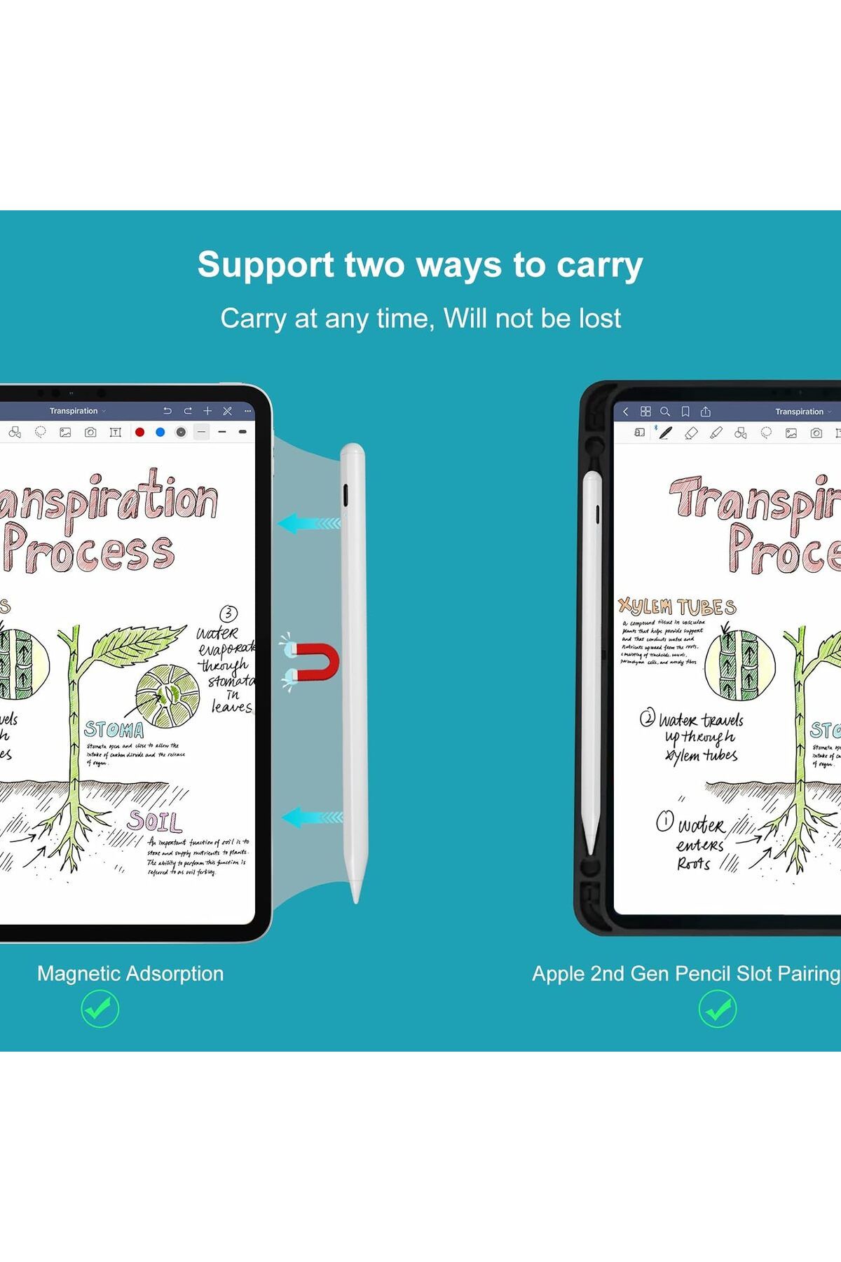 m.tk moveteck-iPad 10.9 10Th Generation Compatible Palm Rejection Tilt Sensitive Touch Special Drawing and Writing Pen 5