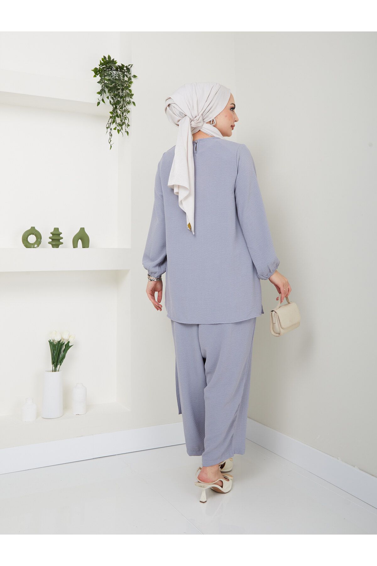 VOLT CLOTHİNG-Дамски комплект шалвар хиджаб 4